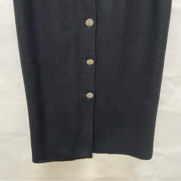 VINTAGE PIONEER WEAR RED RIVER WESTERN COWGIRL WOOL BUTTON MIDI SKIRT - Picture 4 of 14